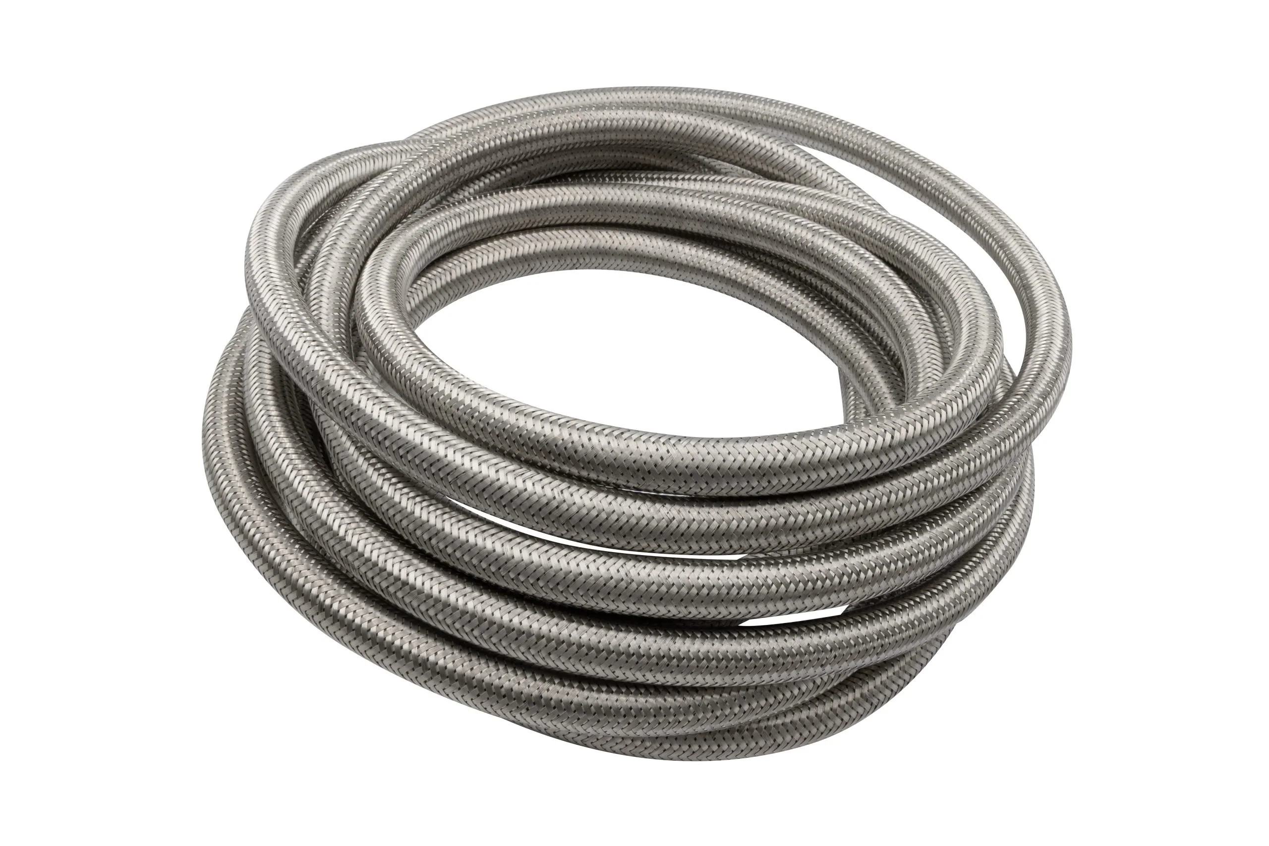1/2" I.D. (#8) Braided Stainless Line, 10' Length - Skinpacked