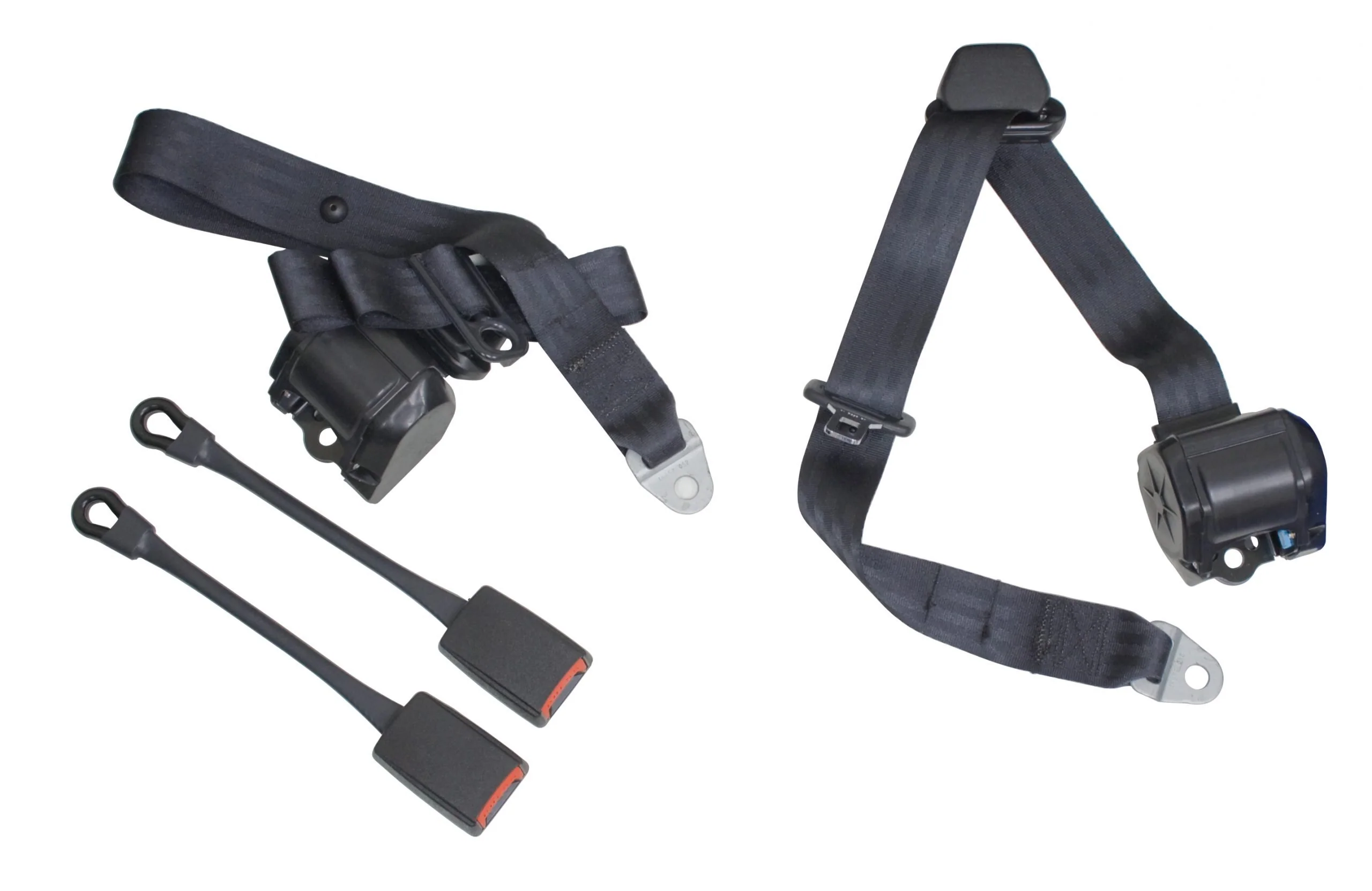 3 Point Retractable Seat Belt/Harness, Black, Pair