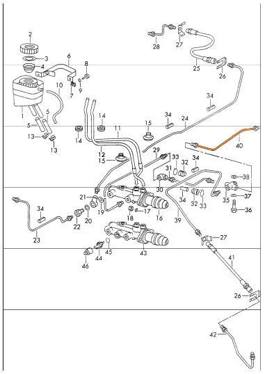 Porsche 911/912 DirectFit Rear Brake Line #40 (69-73) - Right