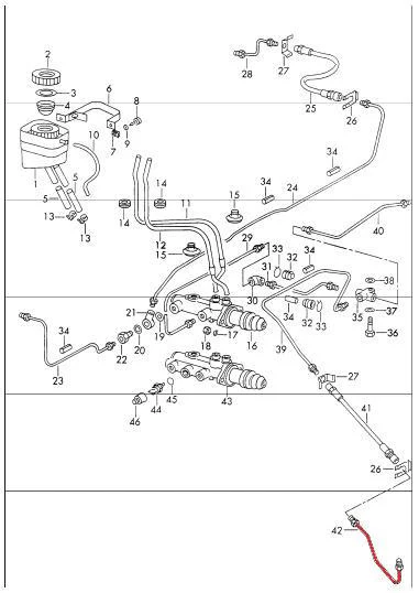 Porsche 911/912 DirectFit Rear Caliper Line #42a (69-73) - Right