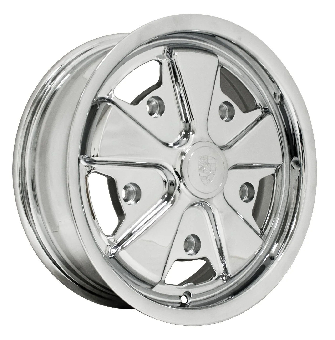 EMPI Fuchs Style Chrome Wheel 15x5 1/2" in the 5x205 Pattern for Vintage VW and 356A-B