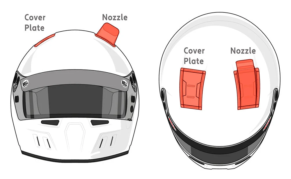 Bell Forced Air Low Profile Nozzle & Cover Plate | For HP6 & GT6 Helmets - Image 2