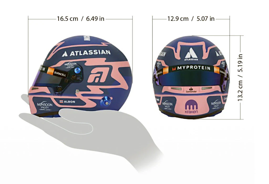Bell HP77 Alex Albon 1:2 Scale F1 Mini Helmet | Williams 2025 F1 Season - Image 9