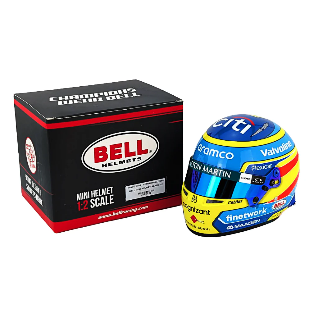Bell HP77 Fernando Alonso 1:2 Scale F1 Mini Helmet | Aston Martin 2025 F1 Season - Image 5