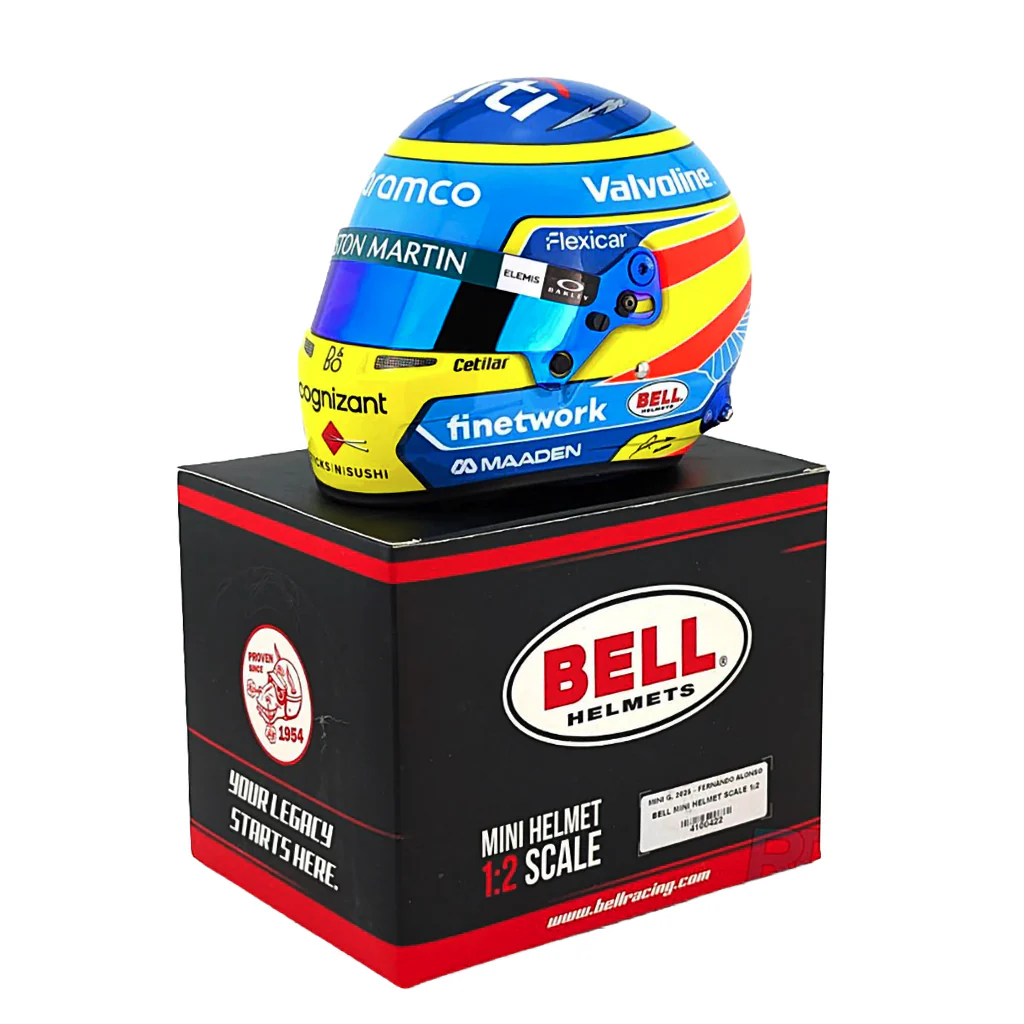 Bell HP77 Fernando Alonso 1:2 Scale F1 Mini Helmet | Aston Martin 2025 F1 Season - Image 6