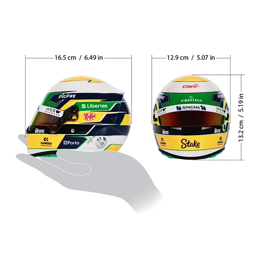 Bell HP77 Gabriel Bortoleto 1:2 Scale F1 Mini Helmet | Kick Sauber 2025 F1 Season - Image 9
