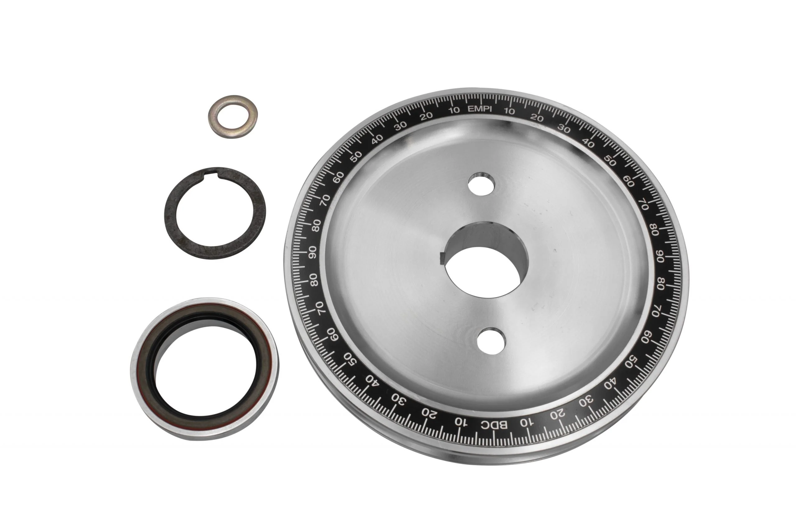 Billet Steel Pulley, Bolt-In (Supplied with Aluminum Collar and Orange Seal)