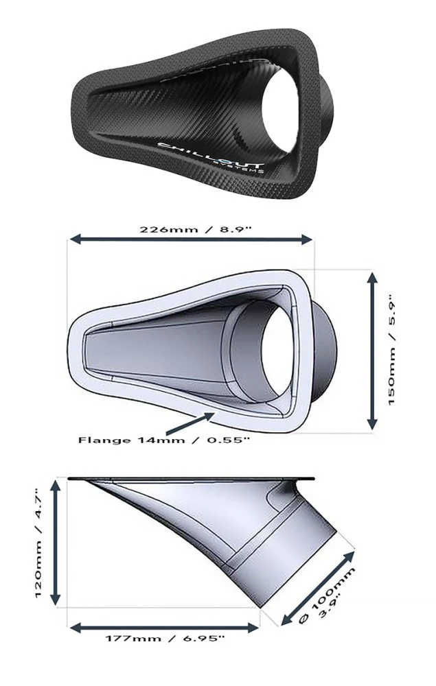 Chillout Systems 4" Carbon Fiber NACA Duct - Image 4