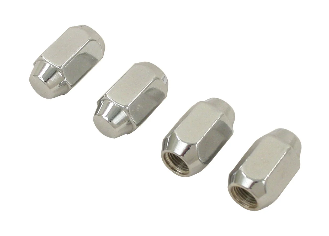 Chrome Lug Nuts, 1/2-20, Acorn 60 Degree Style (Set of 4)