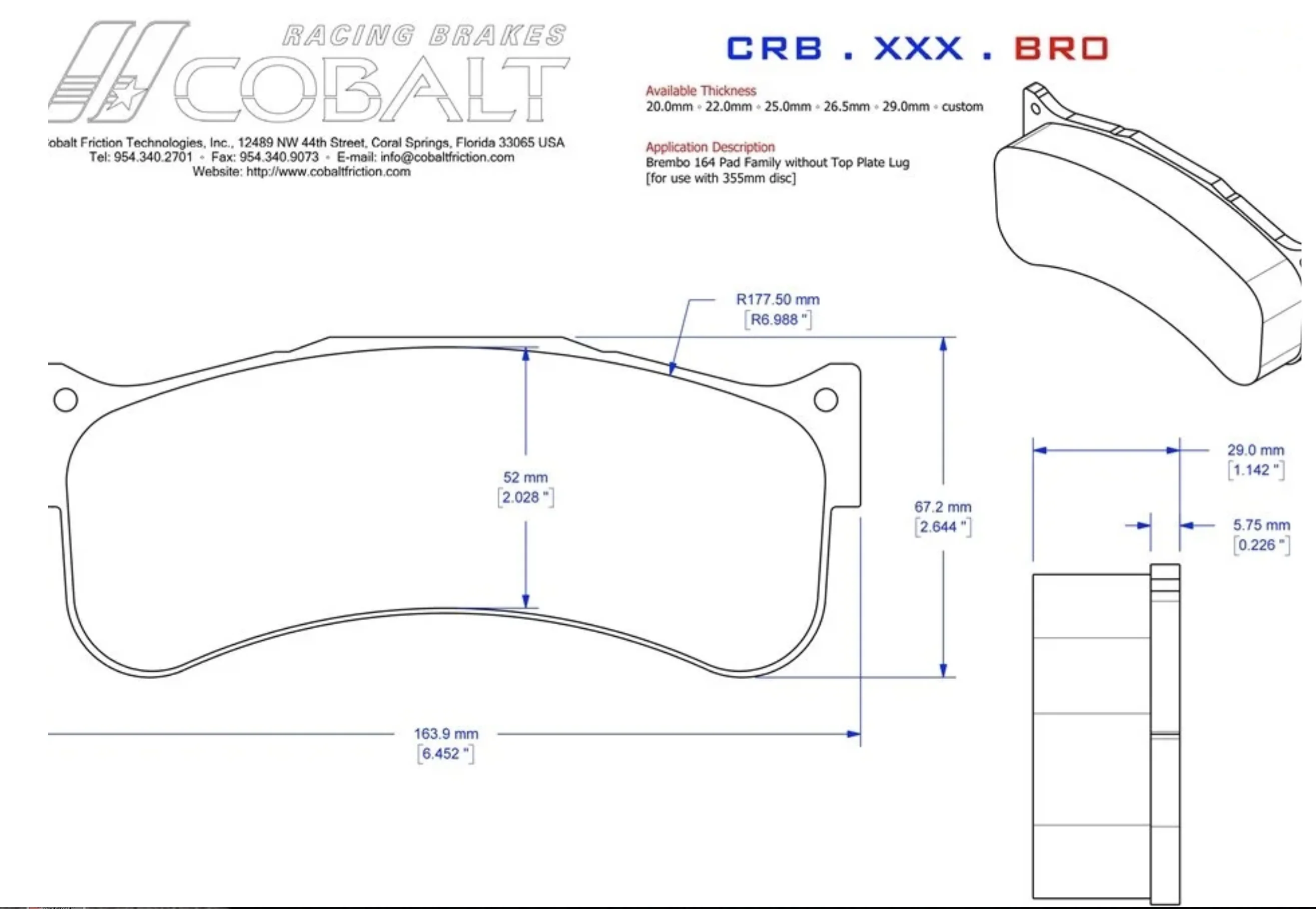 Cobalt Brake Pads Porsche 992 GT3 Cup Car Brake Pads - Image 2