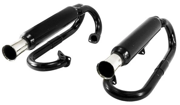 Dual Exhaust Black with Chrome Tips - without Heater Box