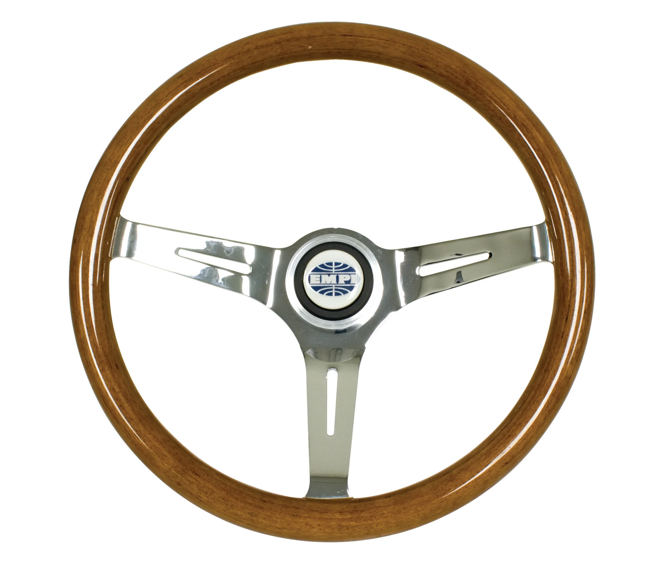 EMPI 380mm/31mm Grip Classic Wood Steering Wheel Only 3" Dish with Classic 3-Bolt Hub Pattern