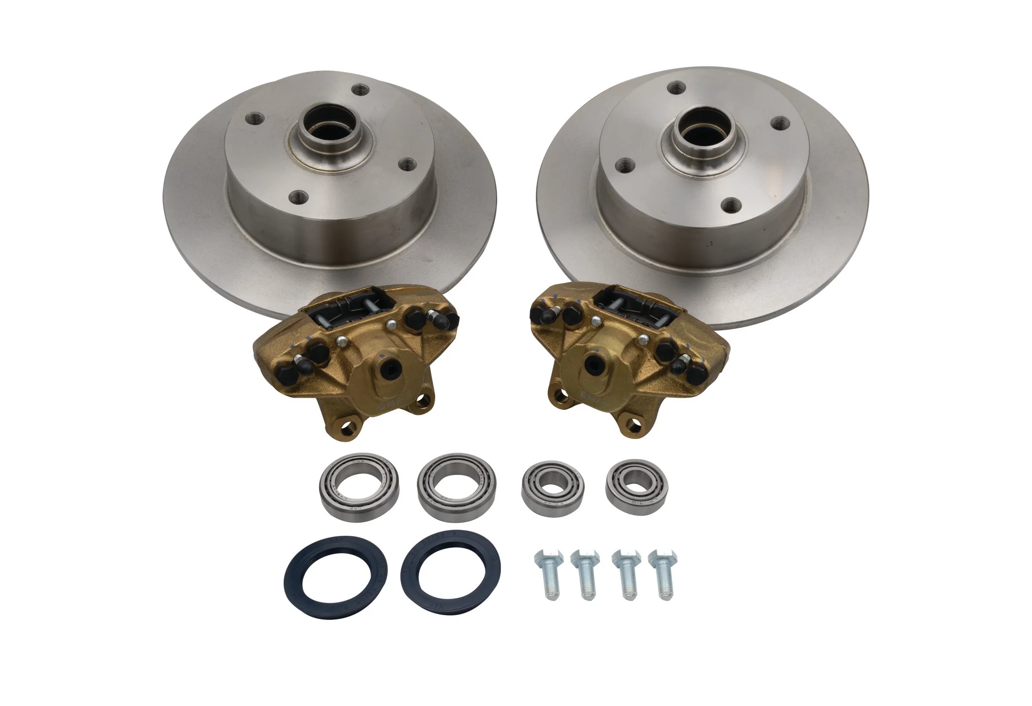 EMPI Ball Joint Front Disc 4/130 Drilled & Slotted Brake Kit Without Spindles for 1966-77 Beetle