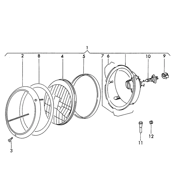 Headlamp Rim, Chrome for Porsche 911, 912 (1965-73) - Image 2