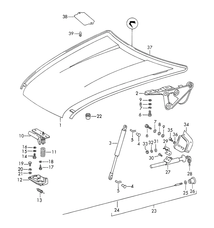 Hood Lift Support Pin for Porsche 911, 912 (1965-76) - Image 2