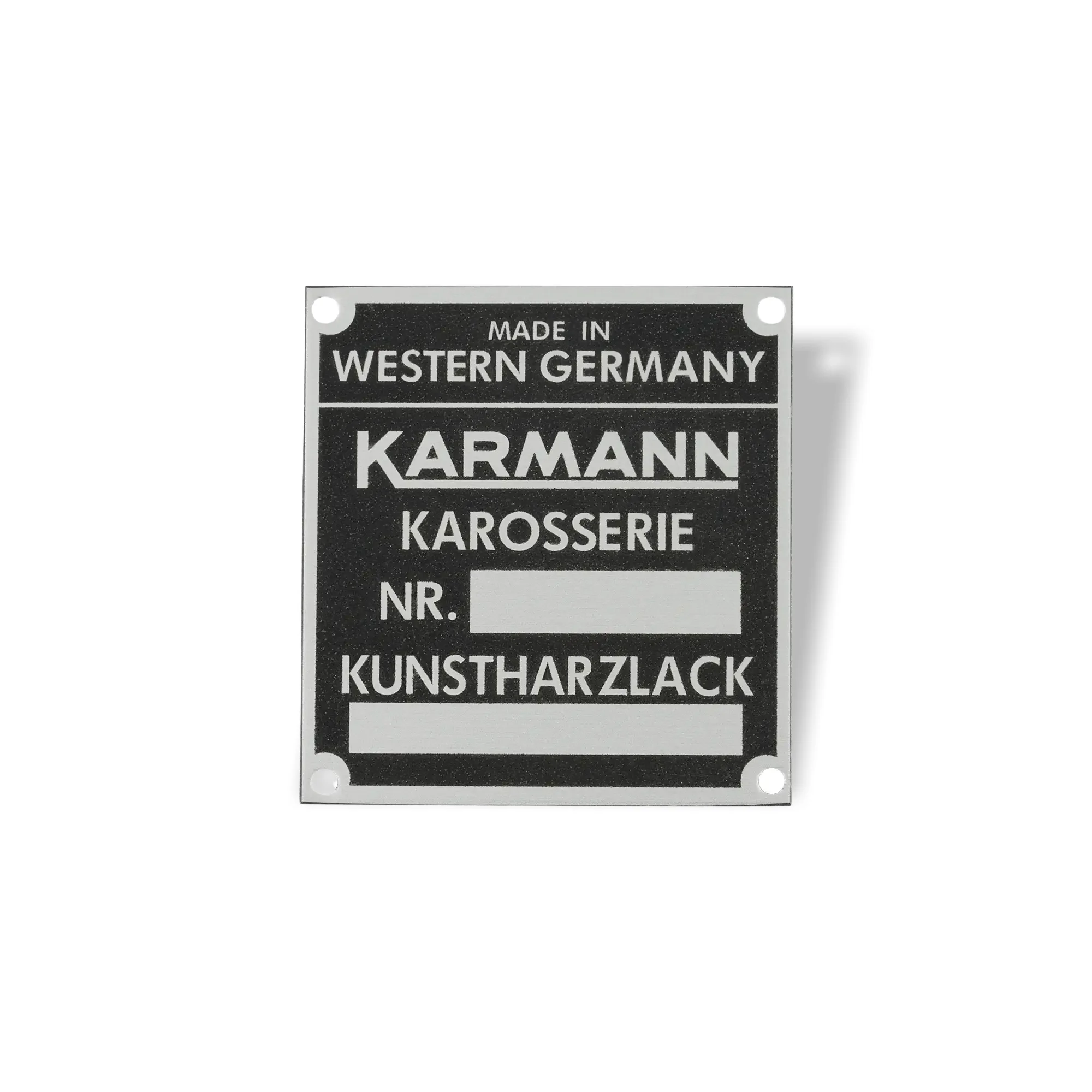 914Rubber Karmann Chassis and Paint Number Badge with Rivets for Porsche 914 (All Years)