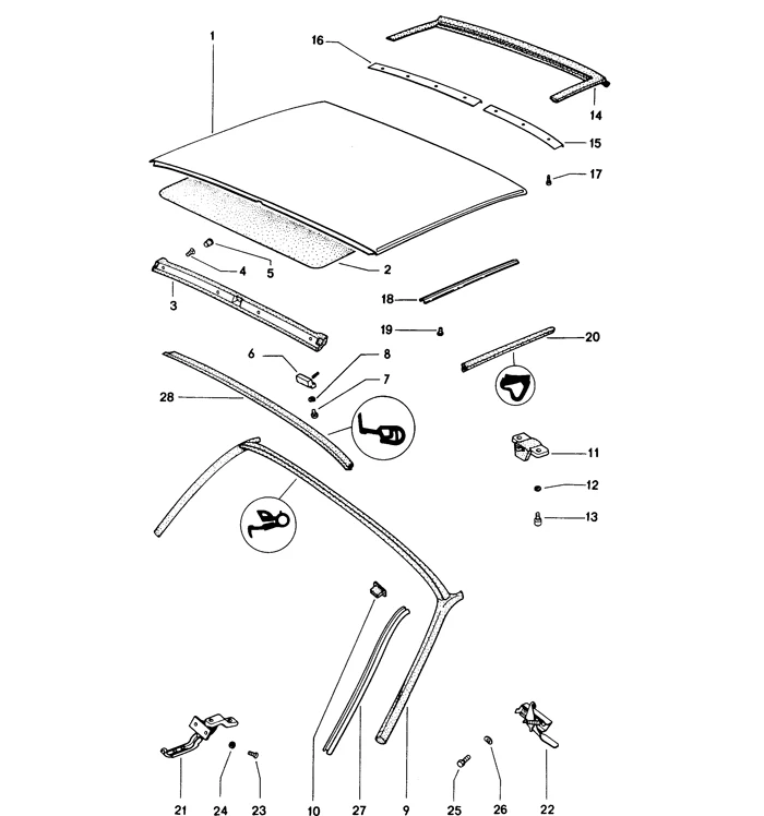 Left A Pillar Seal Attachment Rail for Porsche 914 Models (1970-76) - Image 2
