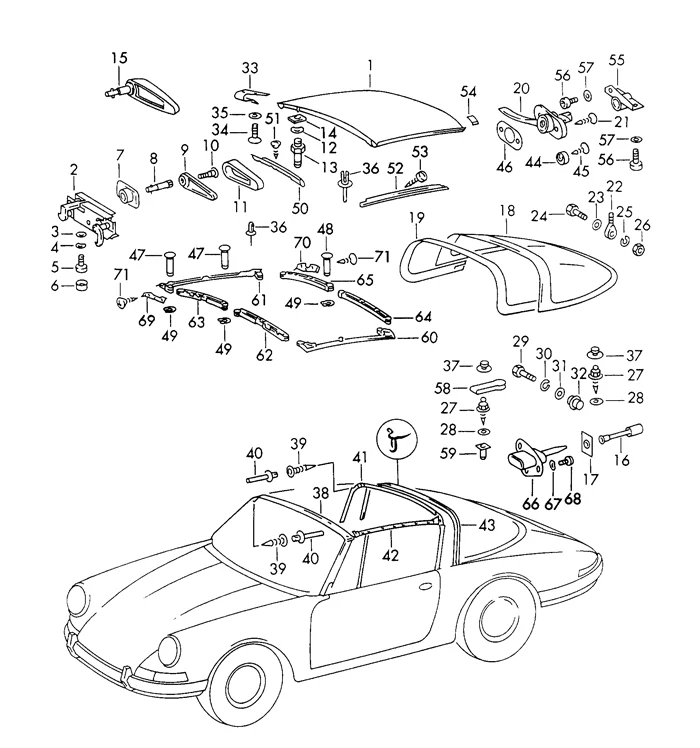 Left Targa Top Seal for Porsche 911, 912 (1969-89) - Image 2