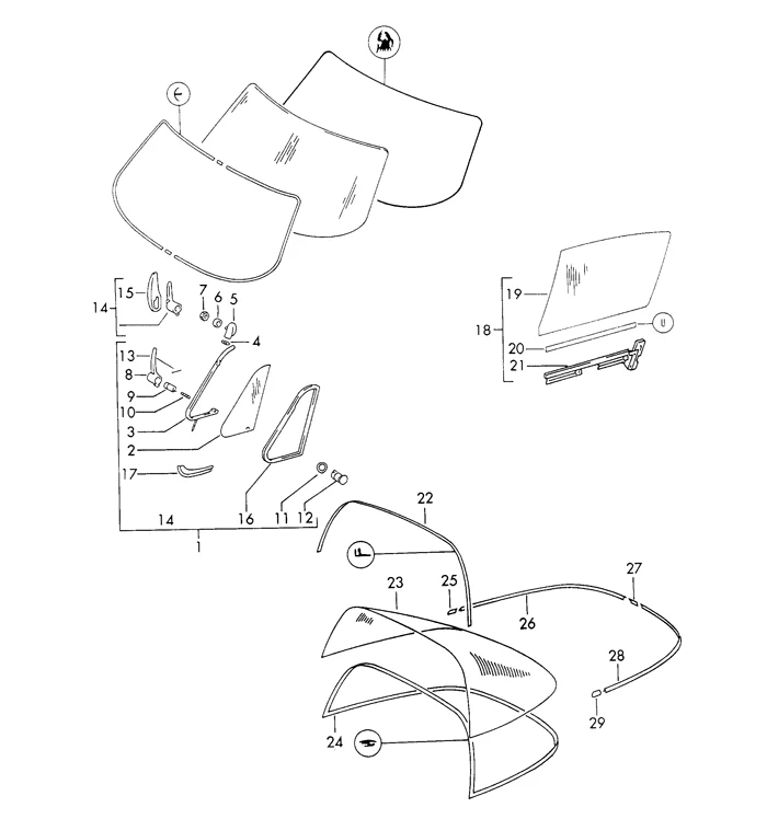 Left Vent Window Seal for Porsche 911 (1965-76) - Image 2