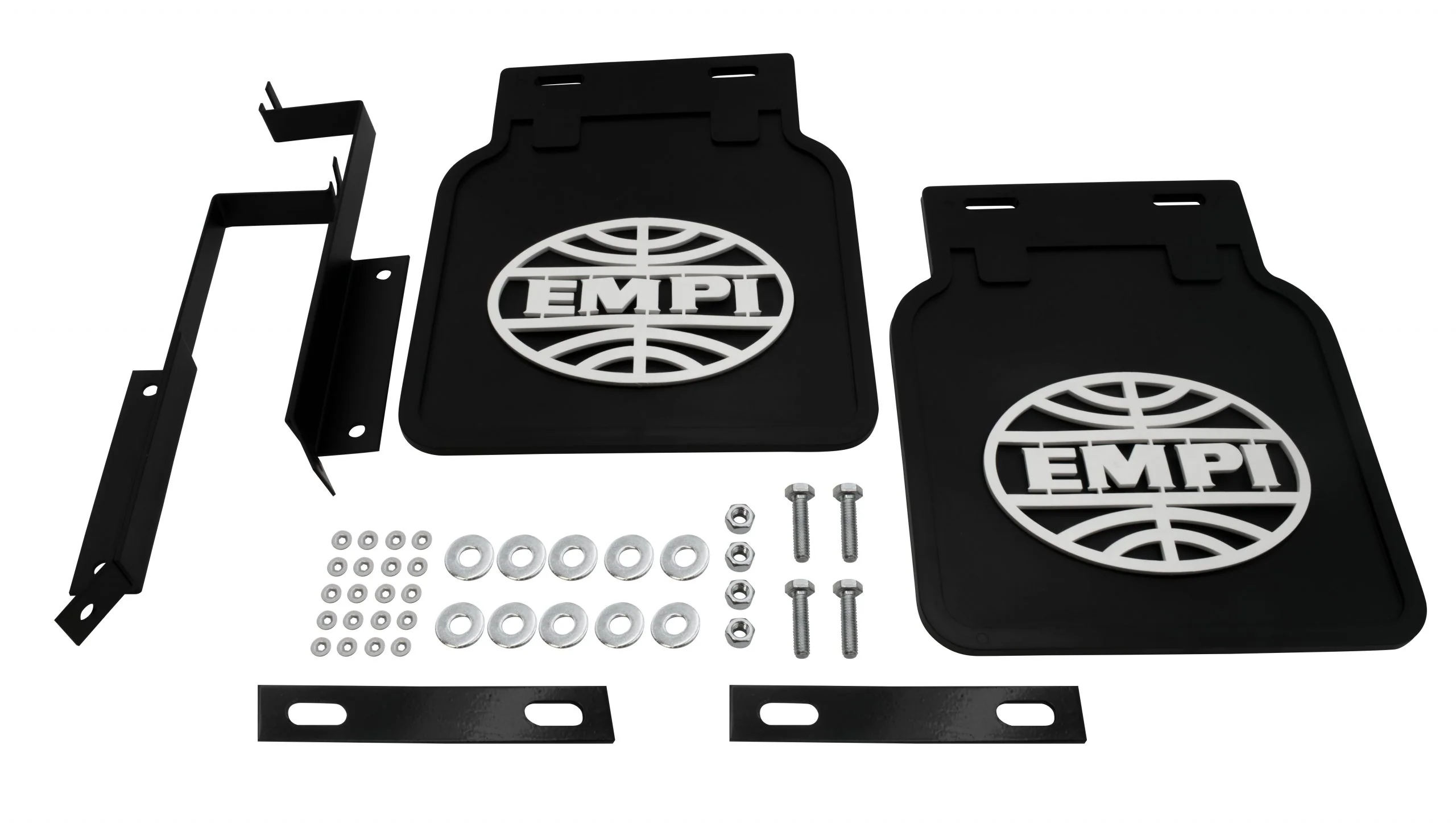 Mud Flaps, Black with White Logo, Type 2, thru 72, Pair