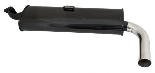 Muffler, Single Outlet, Black with Chrome Tip Quiet Style, Type 2 63-71 - Image 2