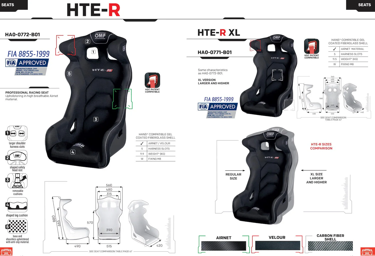 OMP HTE-R Racing Seat | Regular or XL - Image 6