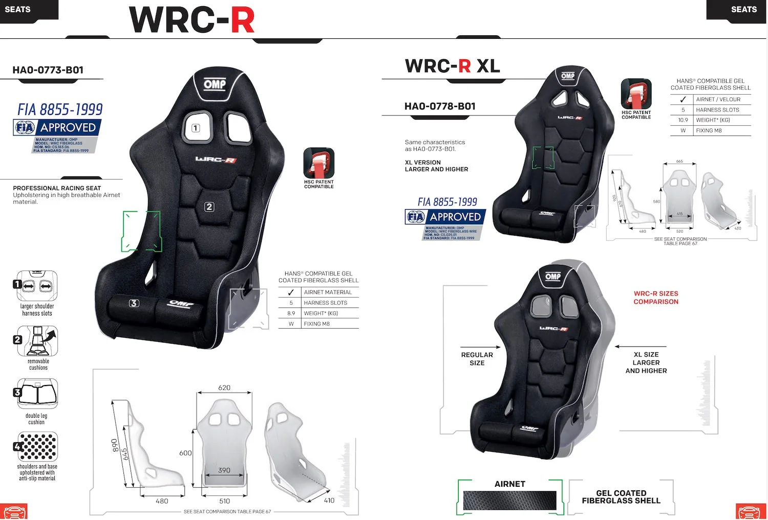 OMP WRC-R Racing Seat | Regular or XL (2030) - Image 4