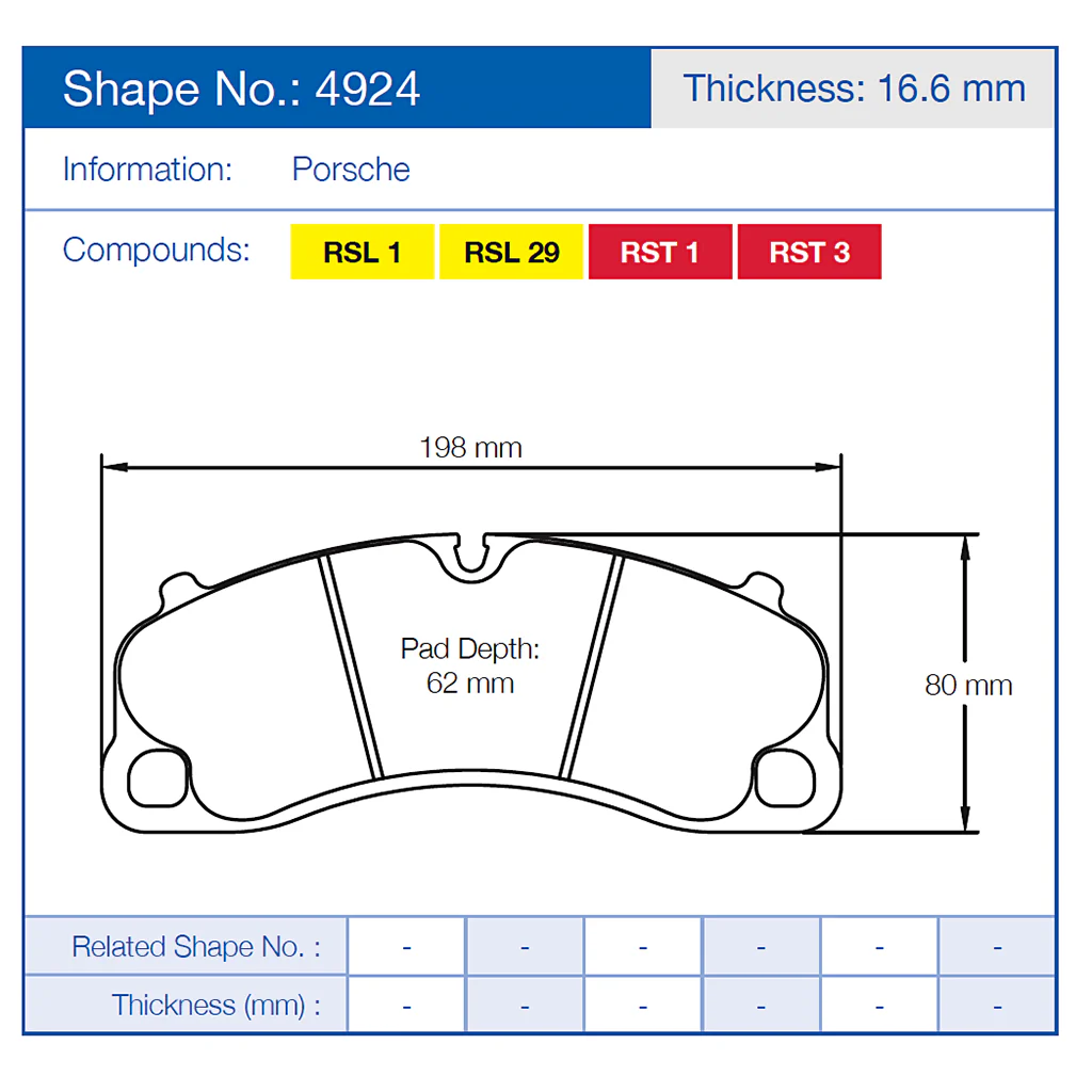Pagid 4924 Racing Brake Pads - Image 2