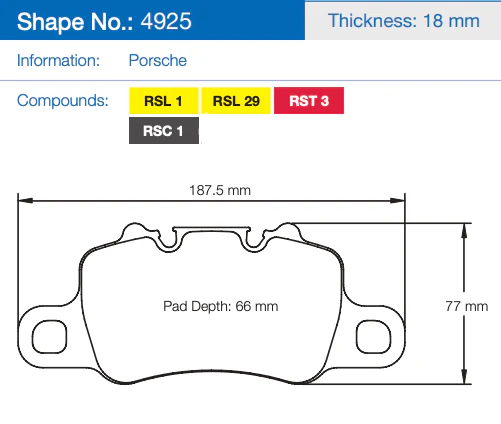 Pagid 4925 Racing Brake Pads - Image 2