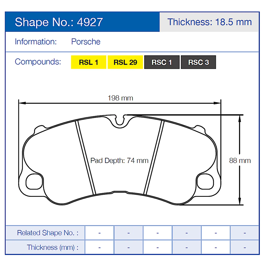 Pagid 4927 Racing Brake Pads - Image 2