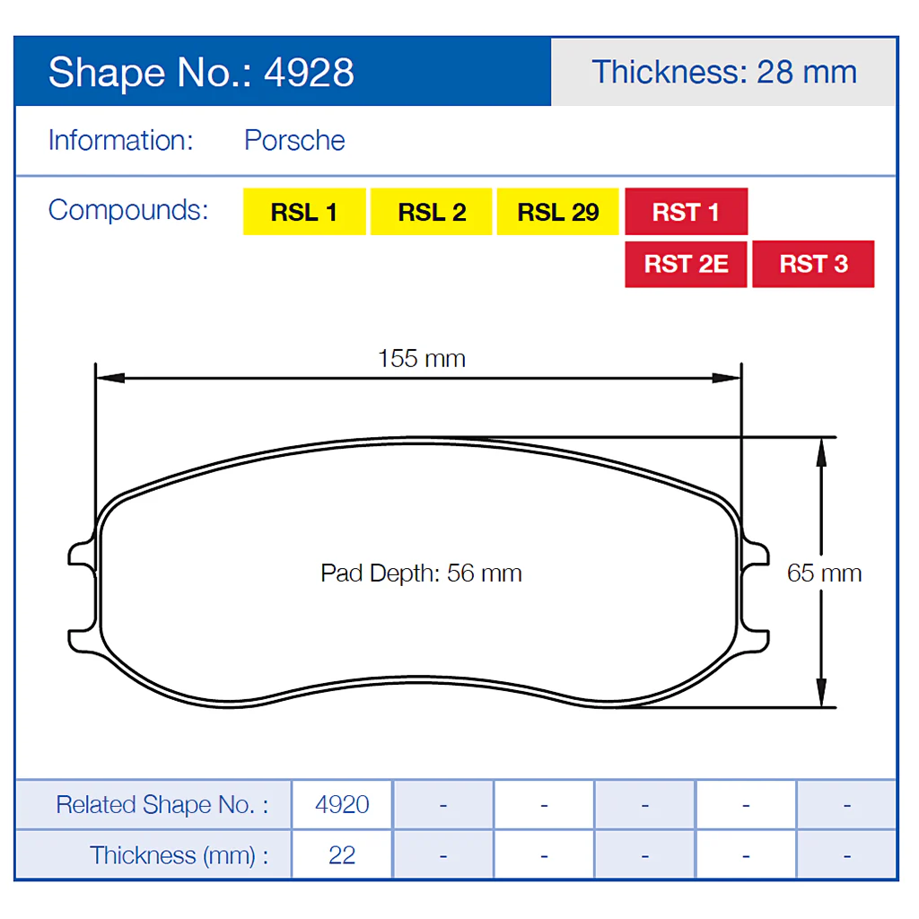 Pagid 4928 Racing Brake Pads - Image 2