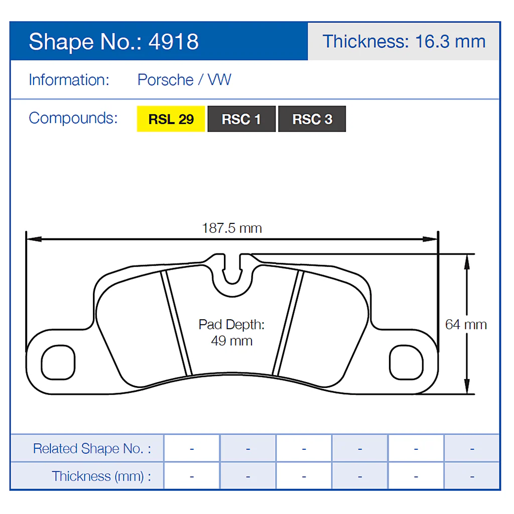 Pagid Racing 4918 Brake Pads - Image 2