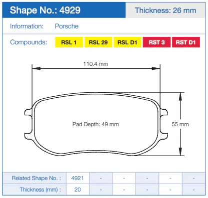 Pagid Racing 4929 Brake Pads - Image 2