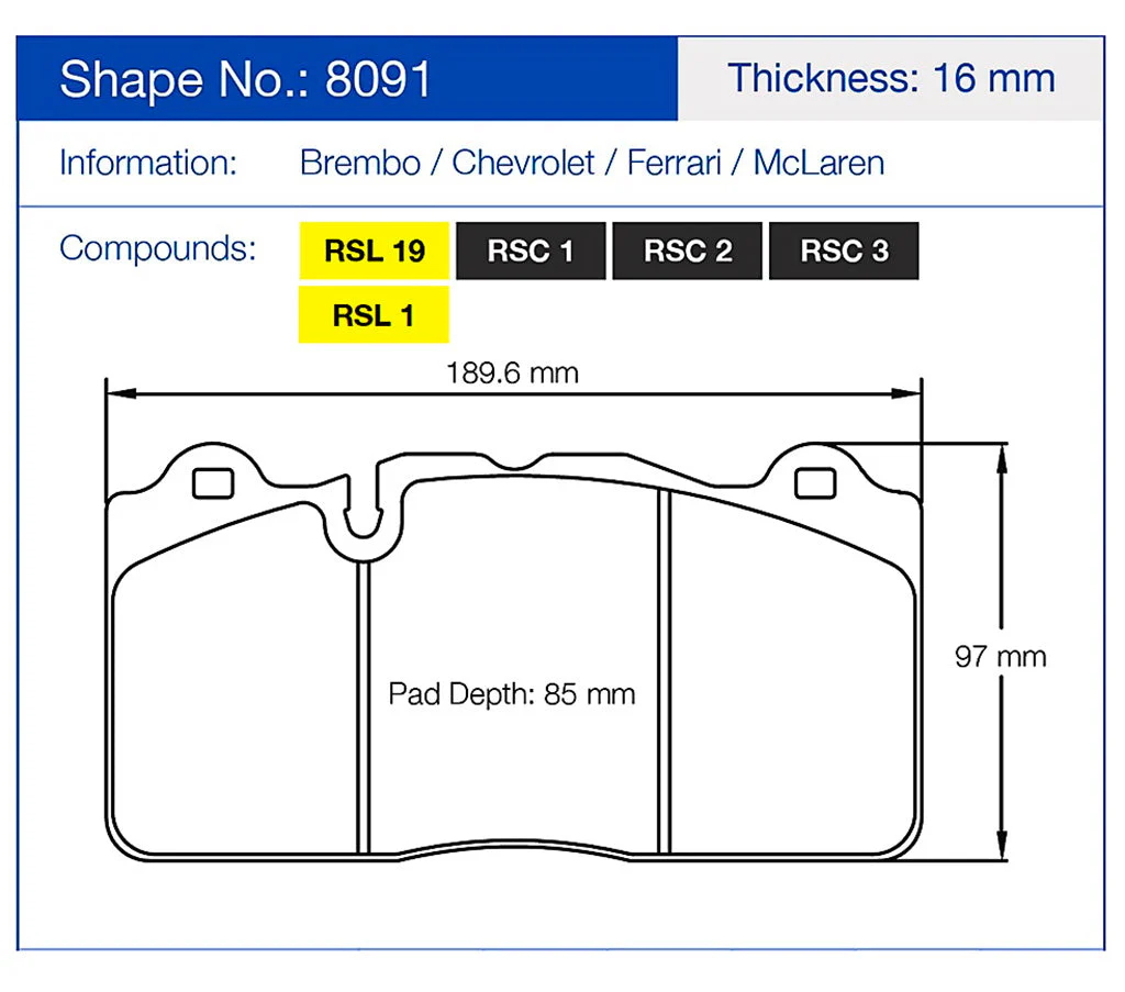 Pagid Racing Brake Pads 8091 (Front) - Image 3