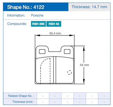 Pagid Racing Brake Pads No. 4122 - Image 2