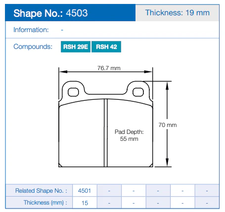 Pagid Racing Brake Pads No. 4503 - Image 2