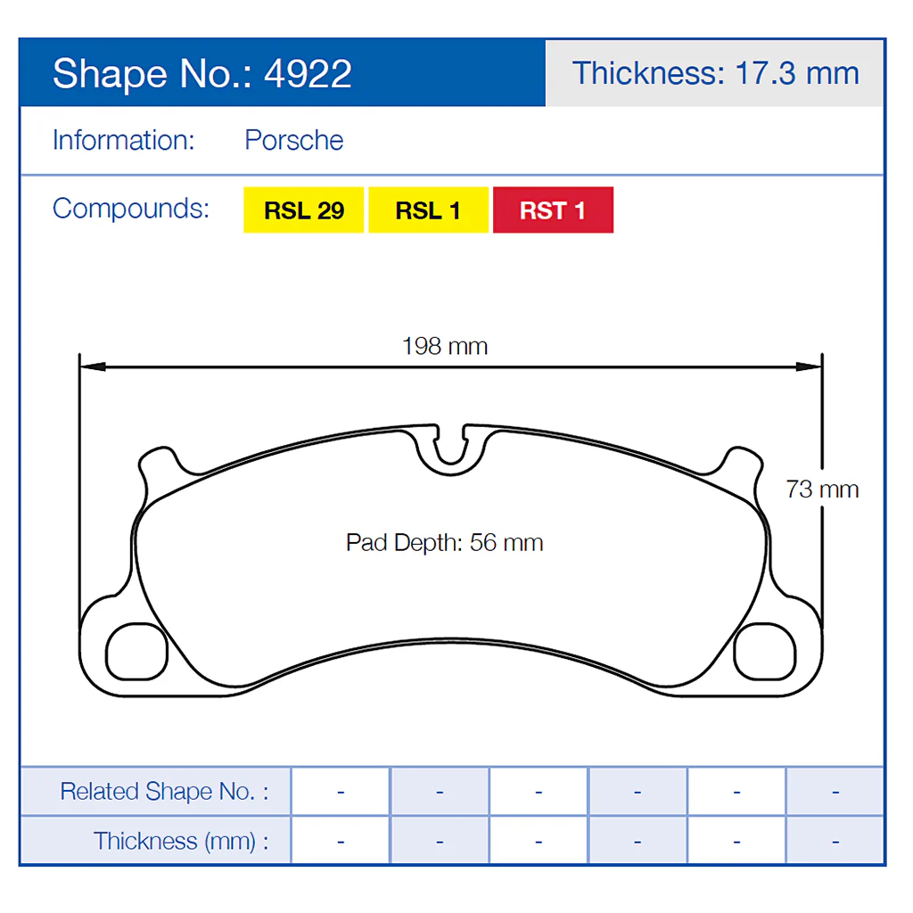 Pagid Racing Brake Pads No 4922 - Image 2