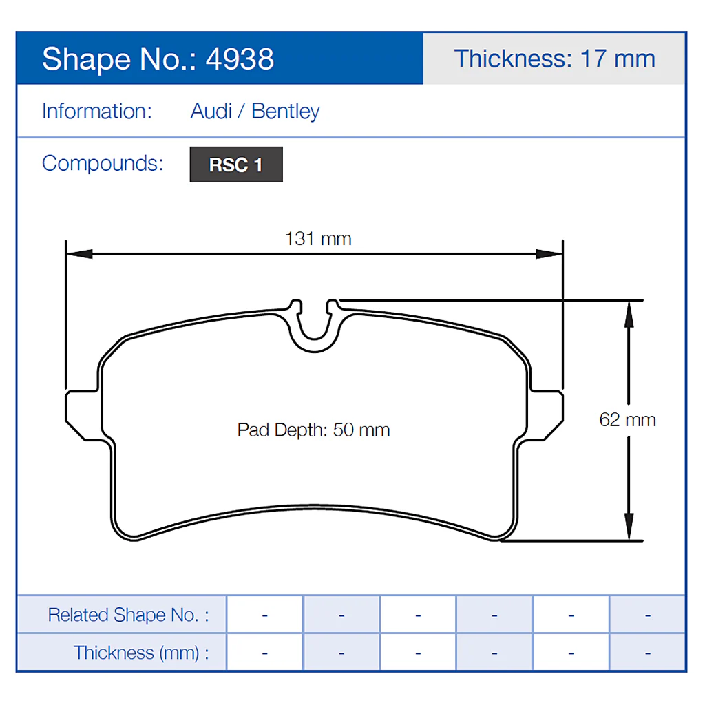 Pagid Racing Brake Pads No. 4938 (Rear) - Image 2