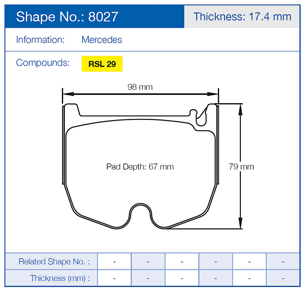 Pagid Racing Brake Pads No. 8027 (Front) - Image 2