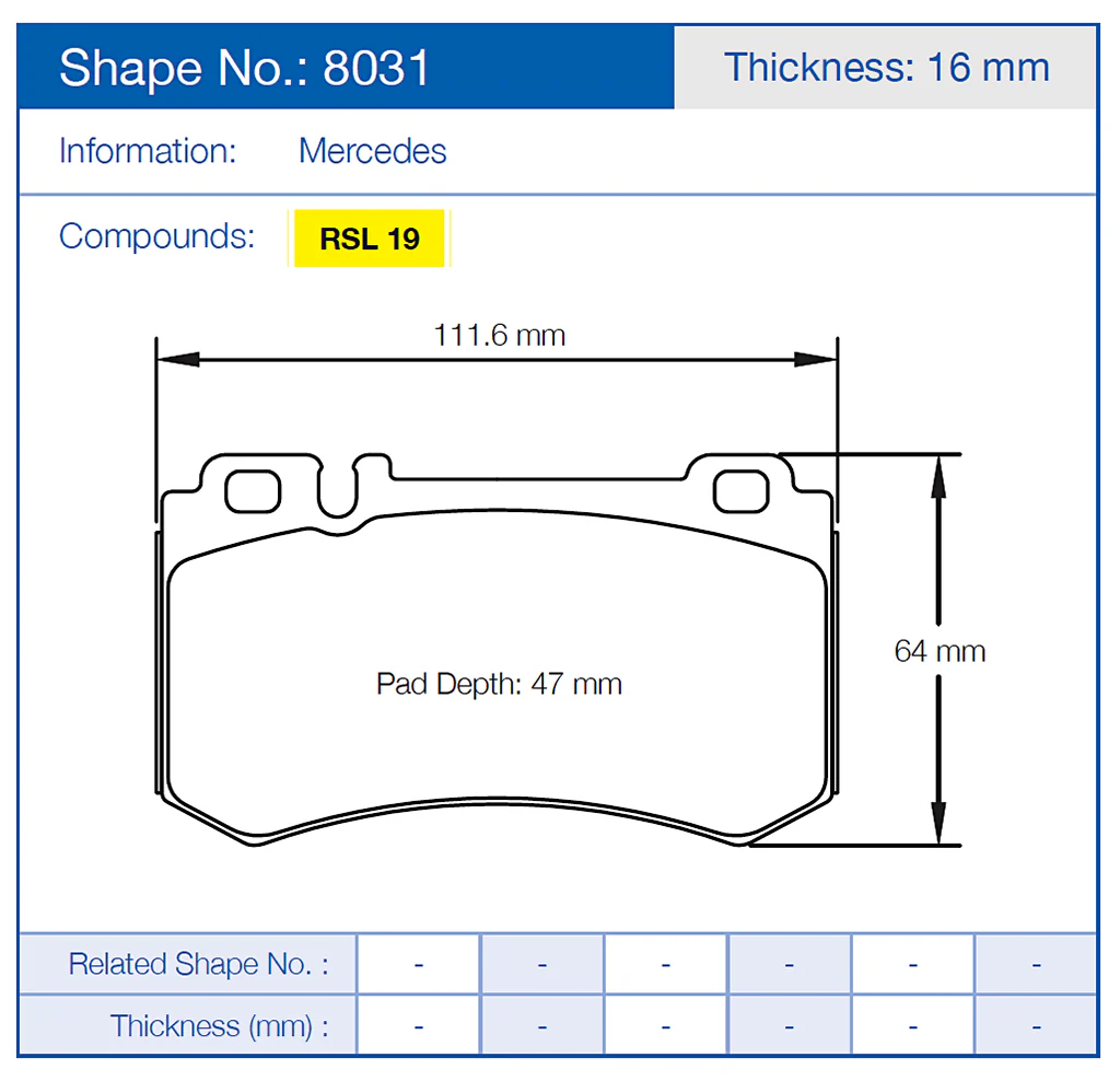 Pagid Racing Brake Pads No. 8031 (Rear) - Image 2