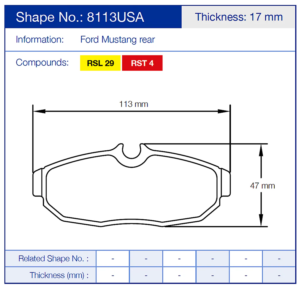 Pagid Racing Brake Pads No. 8113 (Rear) - Image 2