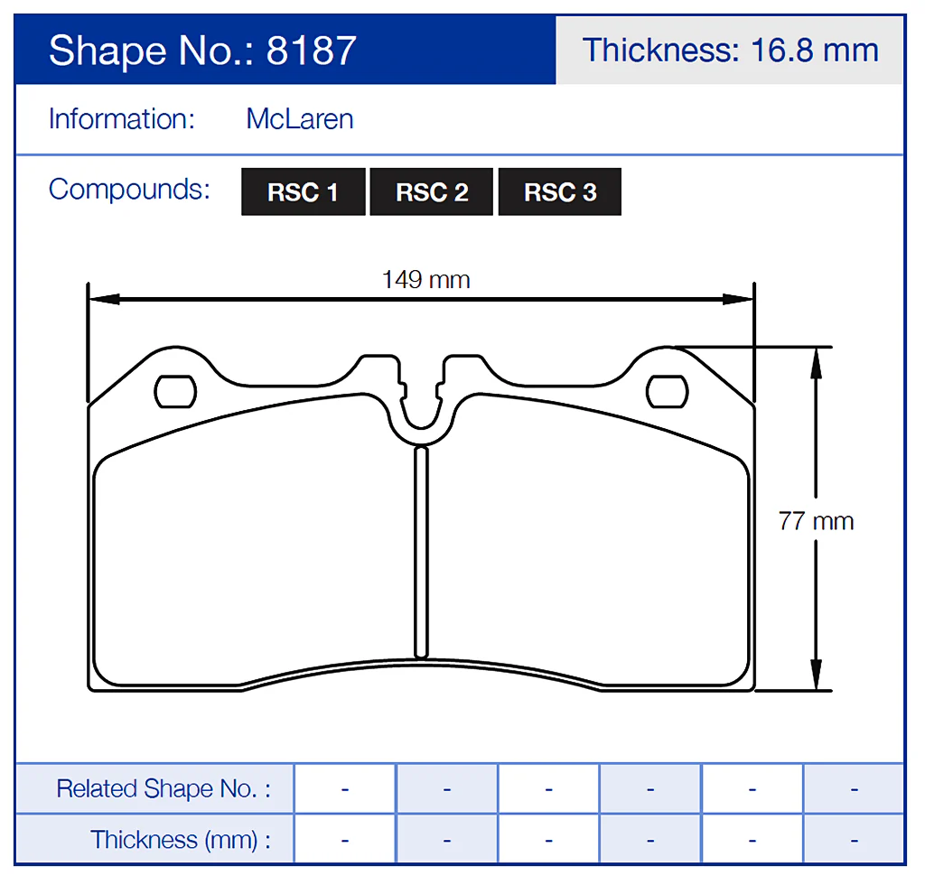 Pagid Racing Brake Pads No. 8187 (Rear) | CCM Rotors - Image 3