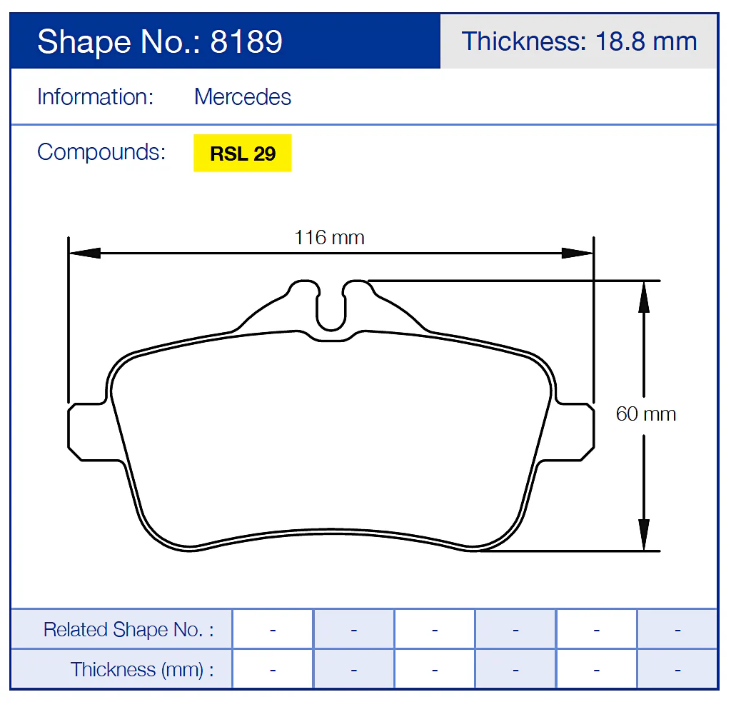 Pagid Racing Brake Pads No. 8189 (Rear) - Image 2