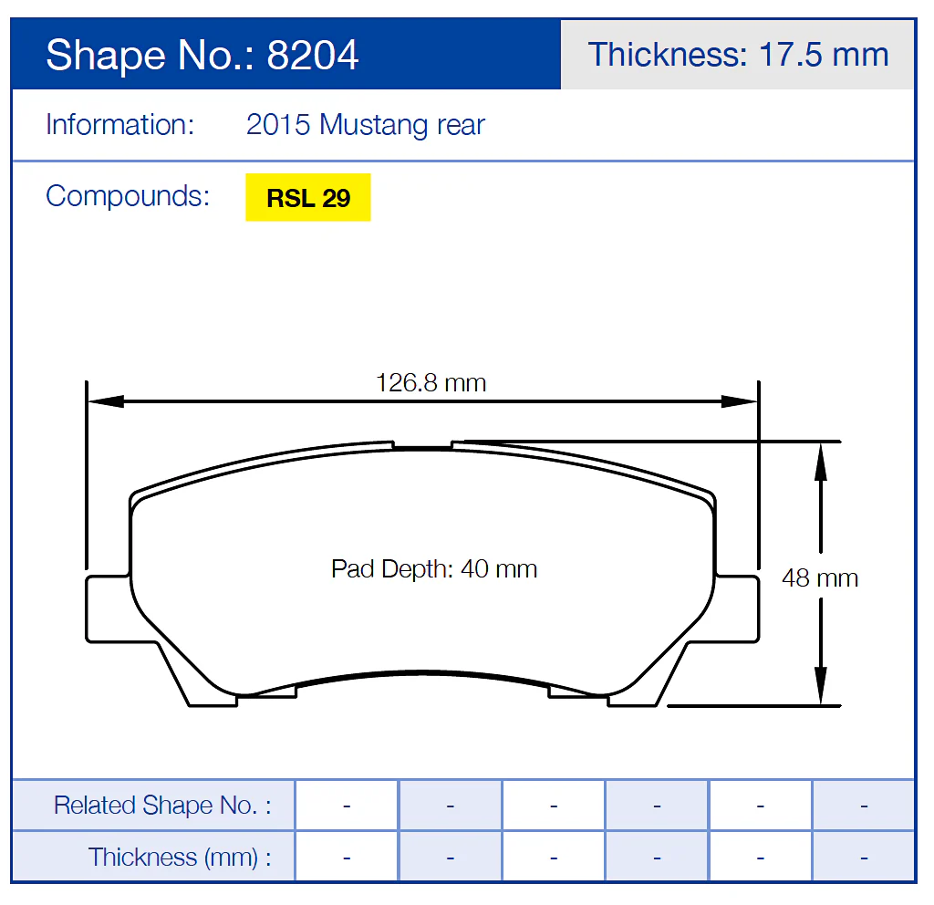 Pagid Racing Brake Pads No. 8204 (Rear) - Image 2