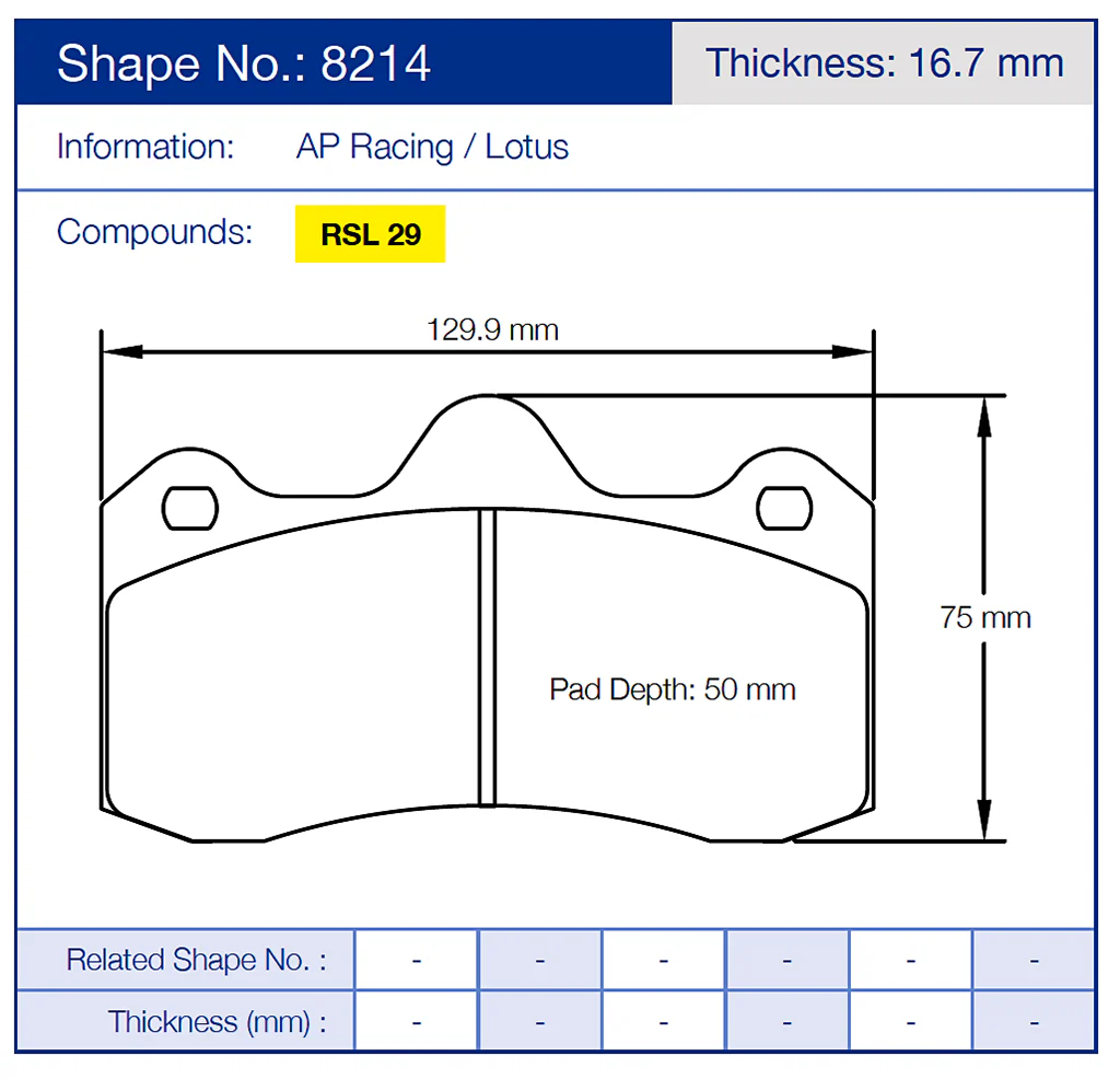 Pagid Racing Brake Pads No. 8214 (Rear) - Image 2