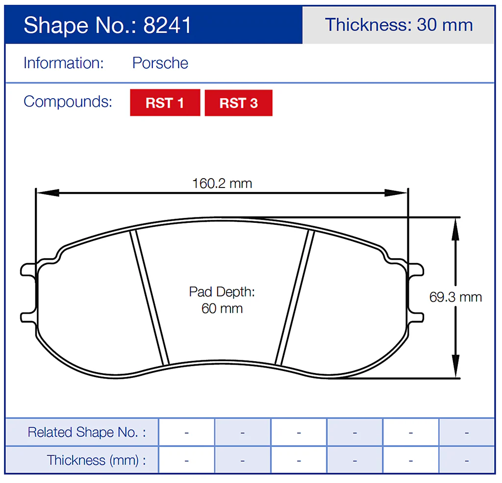 Pagid Racing Brake Pads No. 8241 (Front) - Image 2
