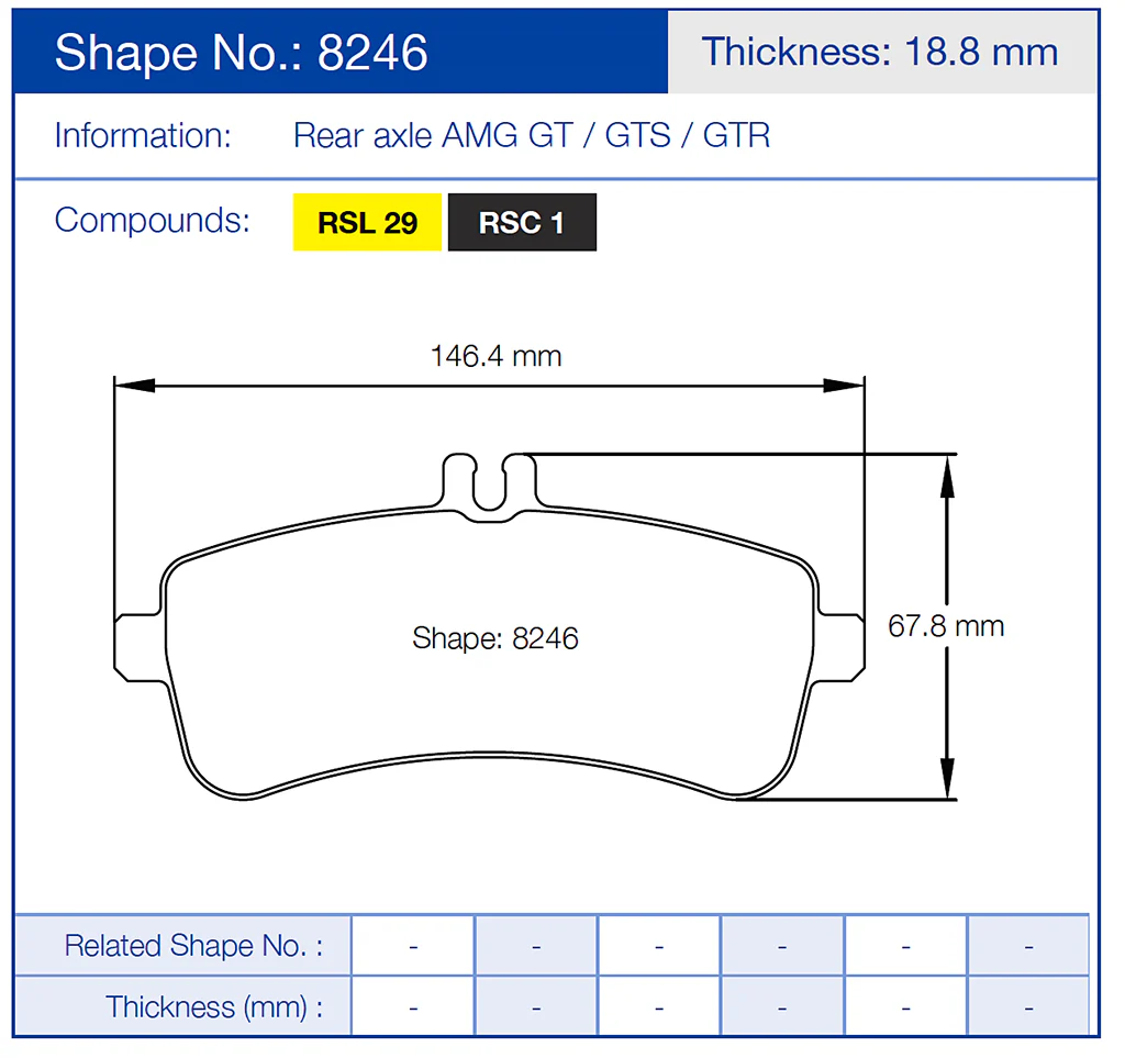Pagid Racing Brake Pads No. 8246 (Rear) - Image 2