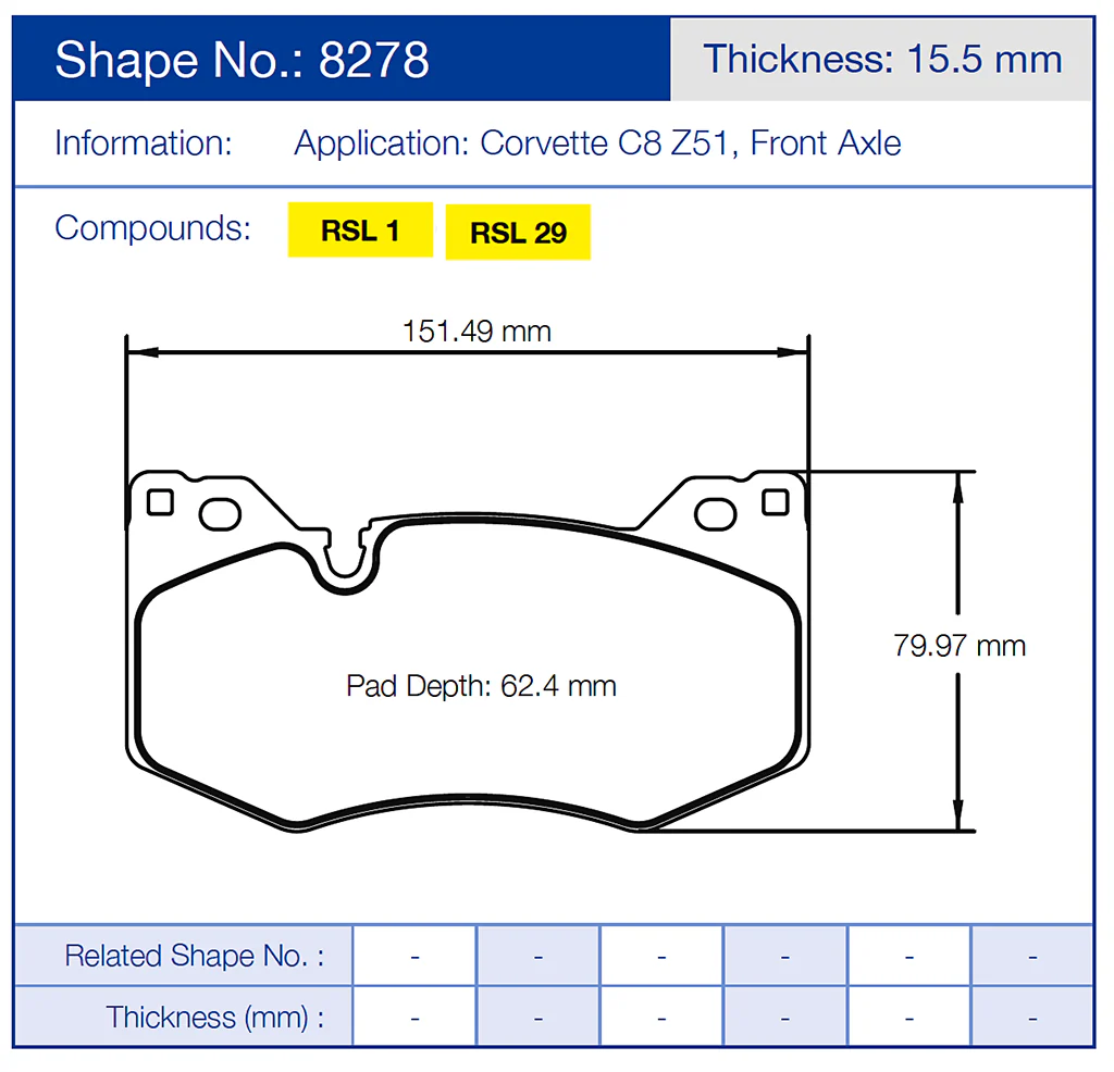 Pagid Racing Brake Pads No. 8278 (Front) - Image 4