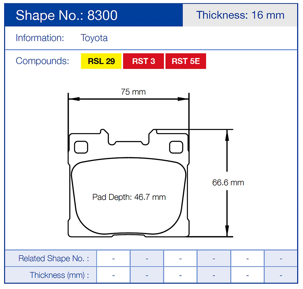 Pagid Racing Brake Pads No. 8300 (Rear) - Image 2