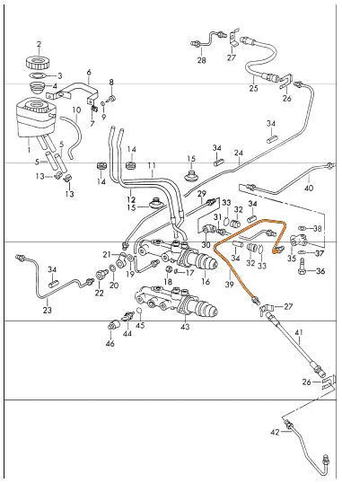 Porsche 911/912 DirectFit Rear Brake Line #39 (69-71) - Left